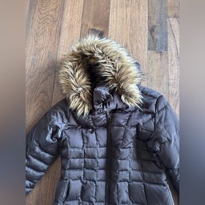 Calvin Klein Cream and Brown Coat